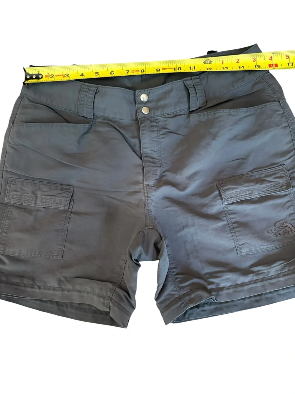 The North Face Nylon Waster Resistant Hiking Shorts Gray Womens Size 10